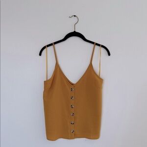 Paper Crane Mustard Button-Front Cami